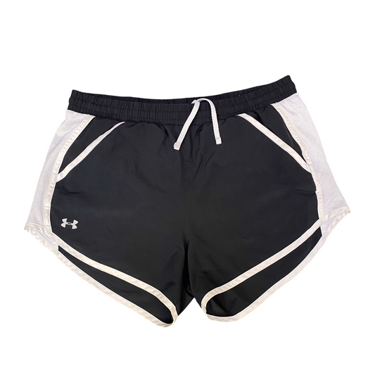 Under Armour Fly-By 2.0 Sprinter Shorts Womens Large Black Athletic Dolphin Hem