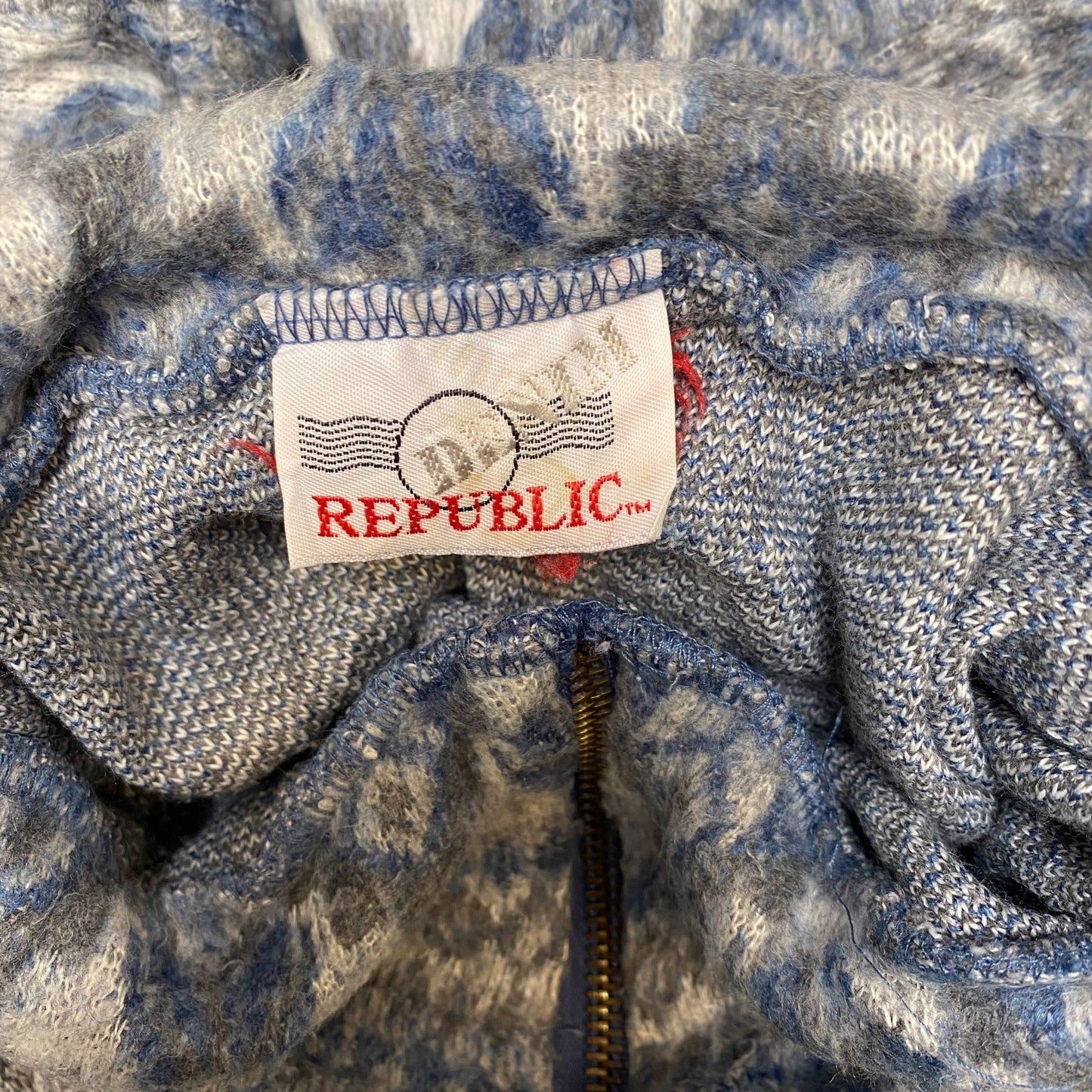 Denim Republic Jumper Womens Medium Blue Grey Wool Long Raglan Sleeve Pullover