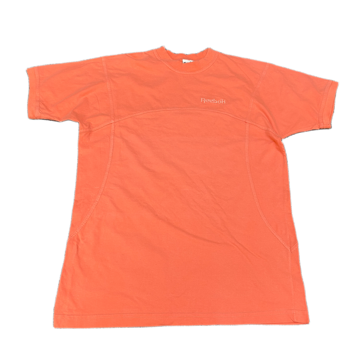 Reebok Activewear T-Shirt Womens Small Orange Embroidered Logo Short Sleeve Tee