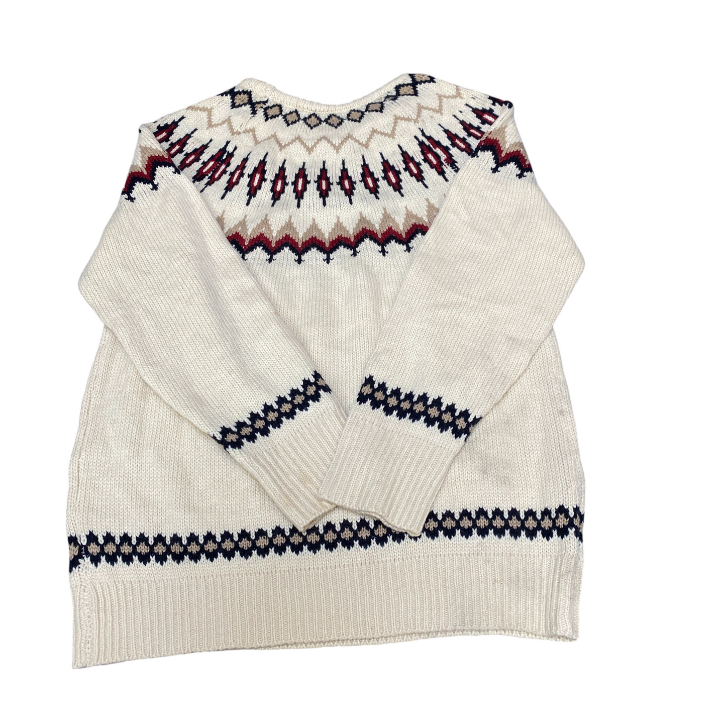 FUN Jumper Womens Small Colorful Fair Isle Knitted Long Sleeve Crewneck Pullover