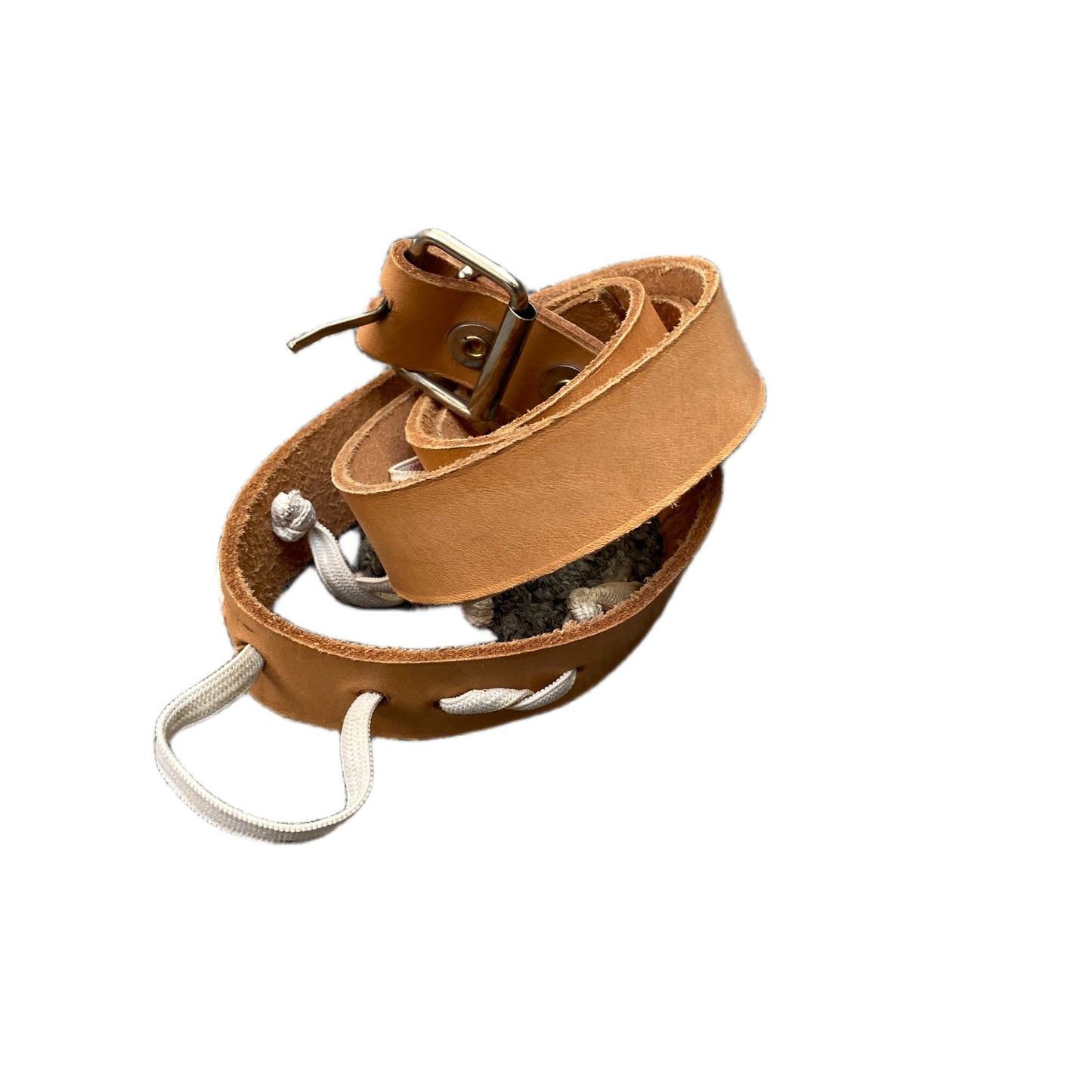Vtg Western Belt Unisex Tan Leather Adjustable Silver Roller Buckle 35 inches