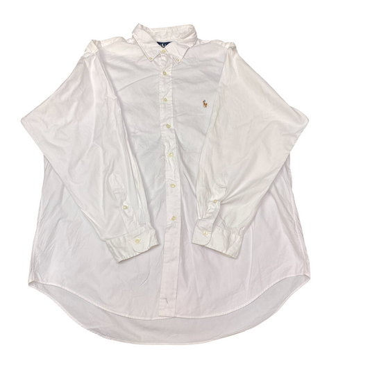 Ralph Lauren Formal Shirt Mens XL White Yarmouth Long Sleeve Pony Button Down