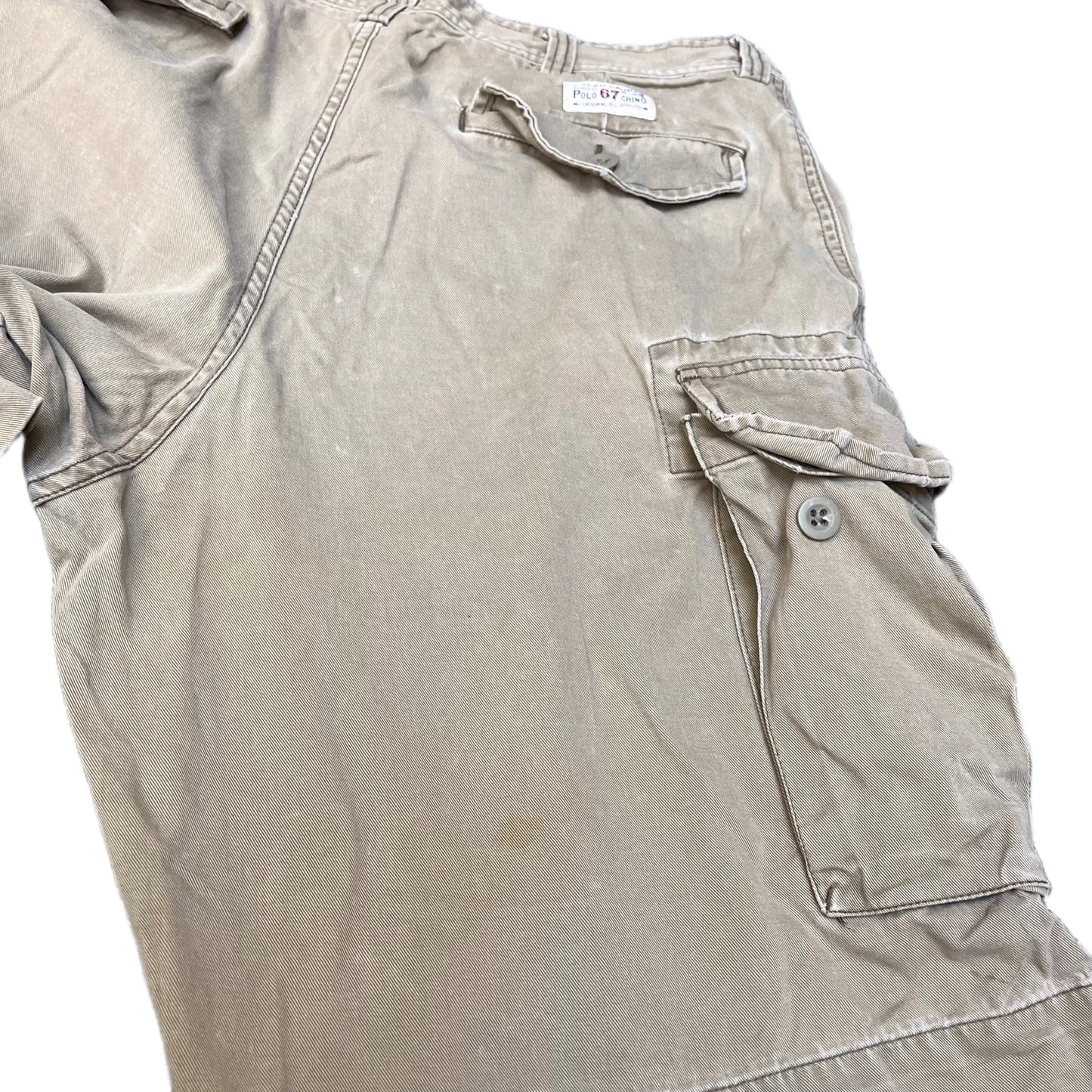 Polo Ralph Lauren Chino Shorts Fits as Mens Large 33" Waist Tan Utility Outdoor