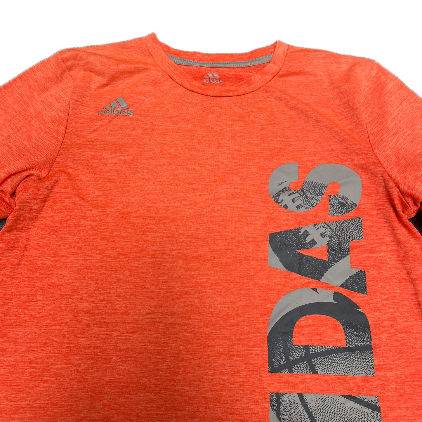 Adidas T-Shirt Men S Orange Heather Graphic Logo Short Sleeve Crew Neck Pullover