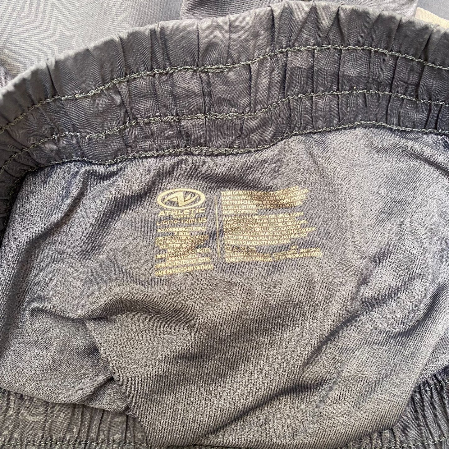 Active Running Sprinter Shorts Womens Large Grey Gym Athletic Fit Elastic Waist