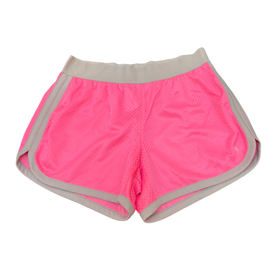 Running Sprinter Shorts Womens S Pink Beige Allover Mesh Athletic Elastic Waist