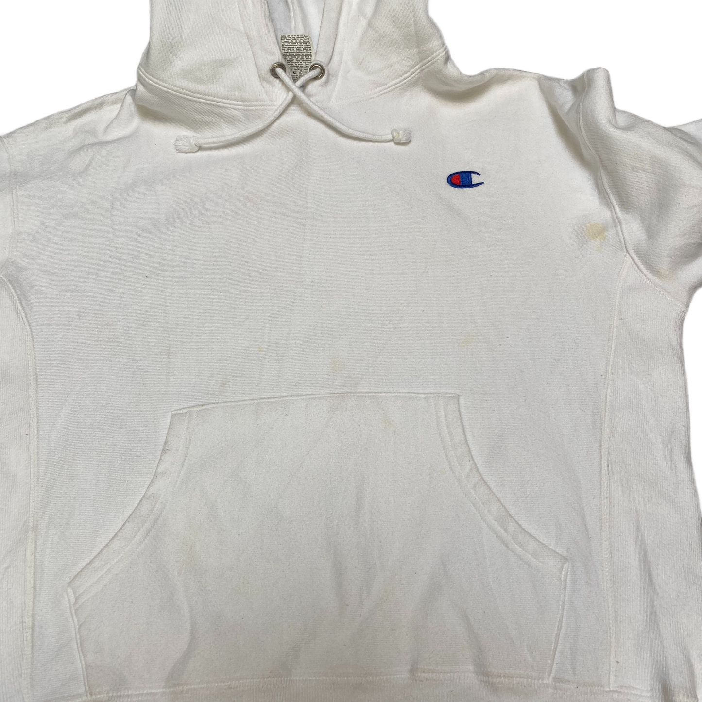 Champion Reverse Weave Hoodie Womens L White Fleece Lined Drawstring Pullover