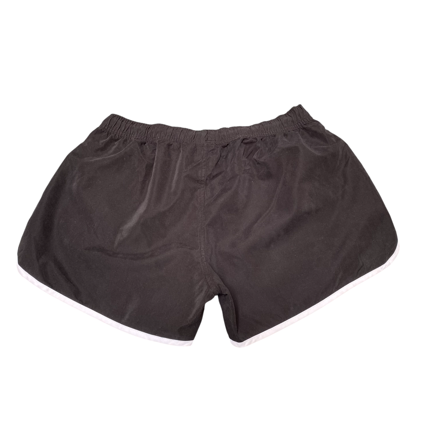 Running Sprinter Shorts Women Large Black Athletic Drawstring Waist Dolphin Hem