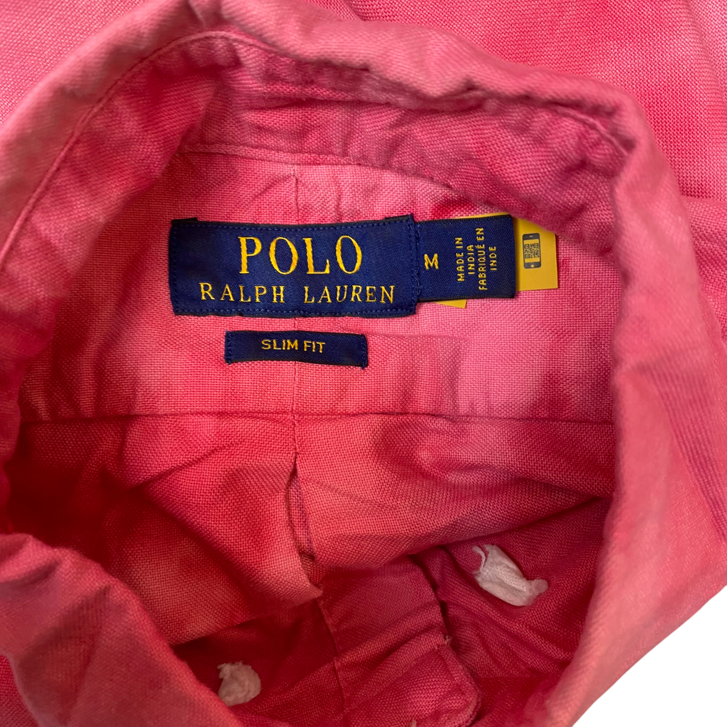 Polo Ralph Lauren Shirt Mens M Pink Tie Dye Slim Fit Short Sleeve Button Down
