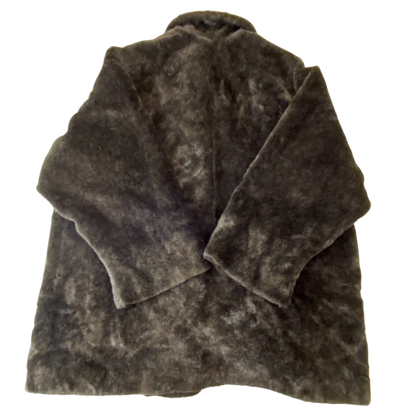 Maura Faux Fur Coat Mens XL Brown Soft Plush Long Sleeve Collared Button Front