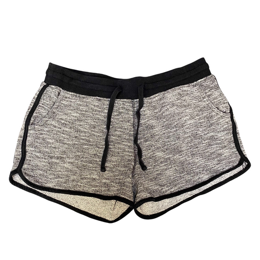 Running Sprinter Shorts Womens Large Grey Black Athletic Gym Workout Drawstring