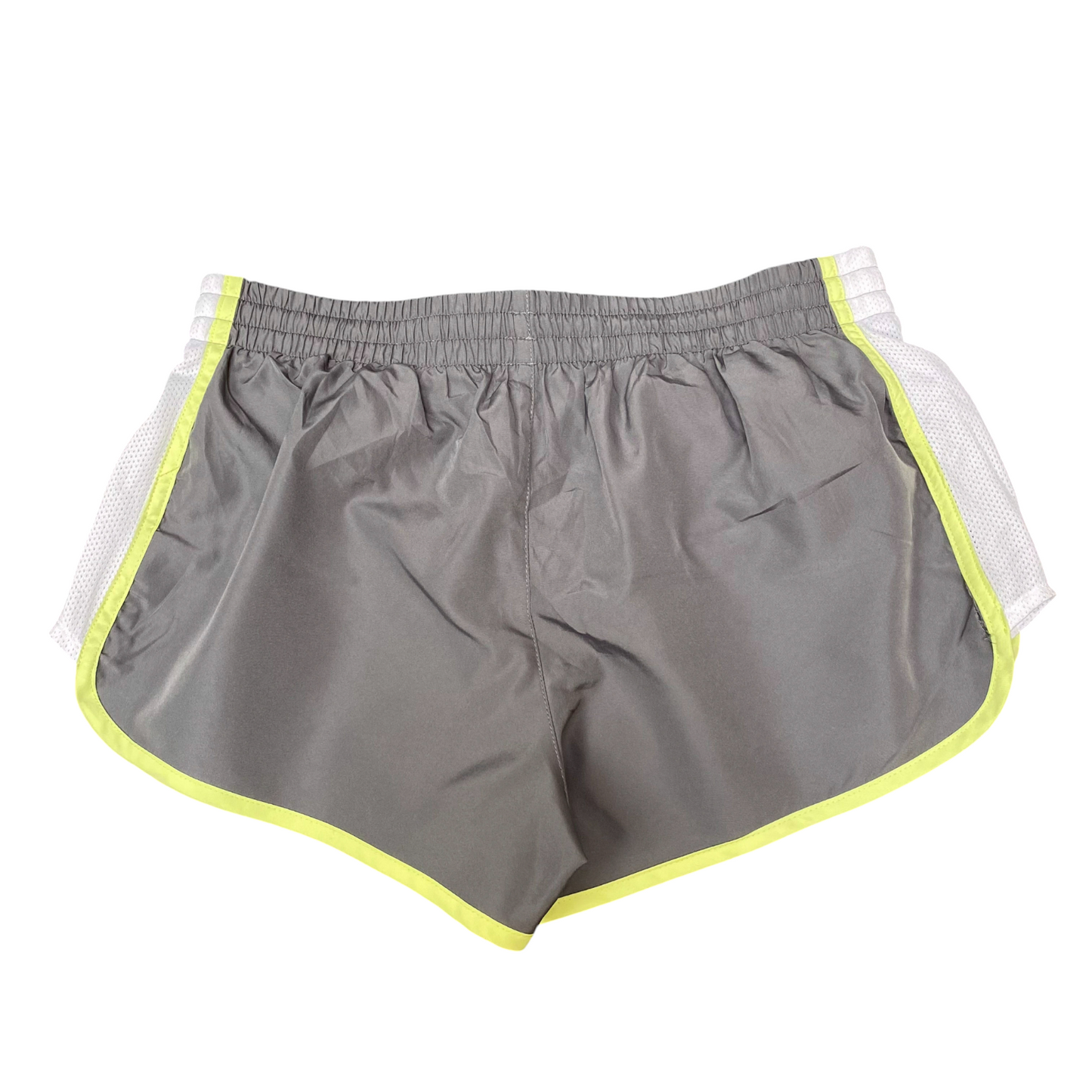 Sprinter Shorts Womens S Grey White Athletic Running Elastic Waist Drawstring