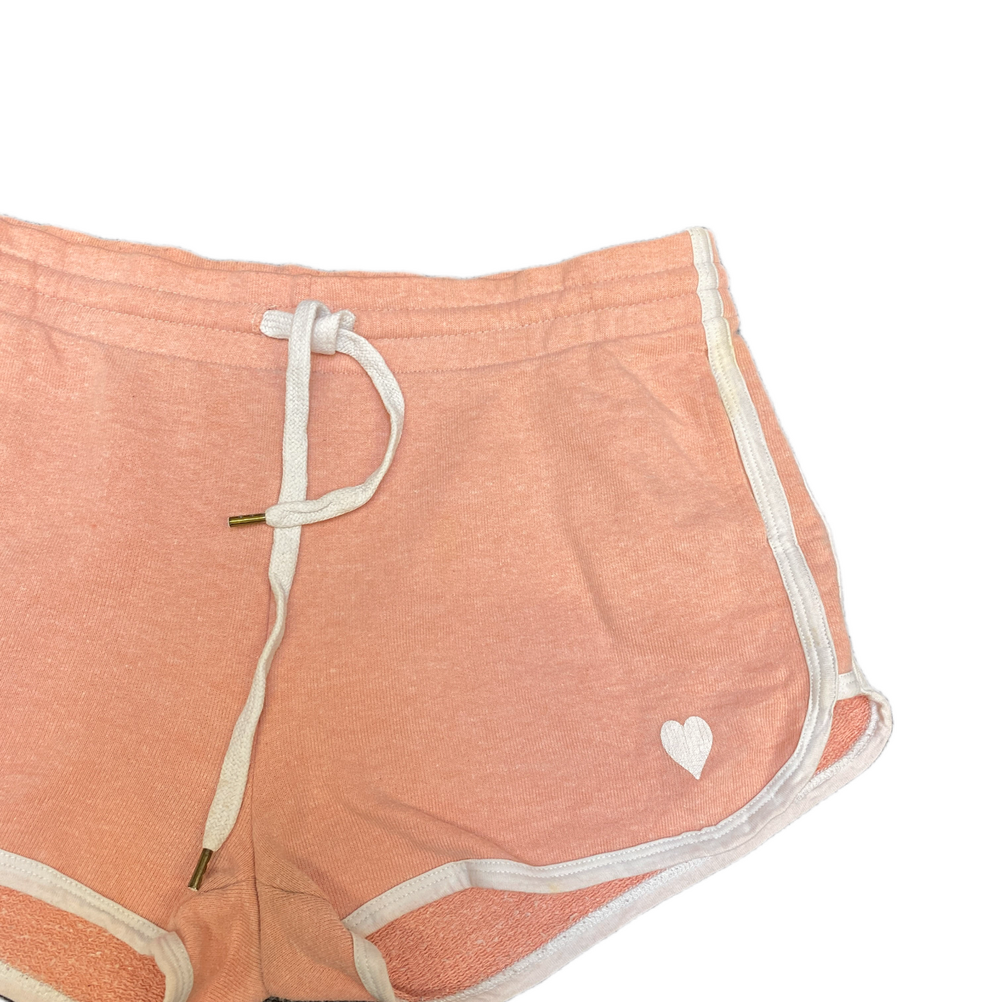 Running Sprinter Shorts Women L 32" Waist Peach Athletic Gym Workout Dolphin Hem