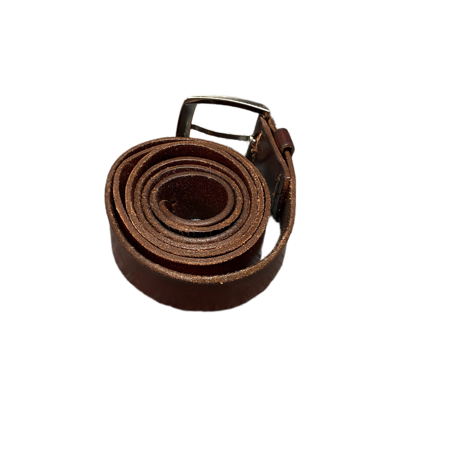 Waist Belt Mens Brown Leather Adjustable Silver Pin Buckle 47.5 inches