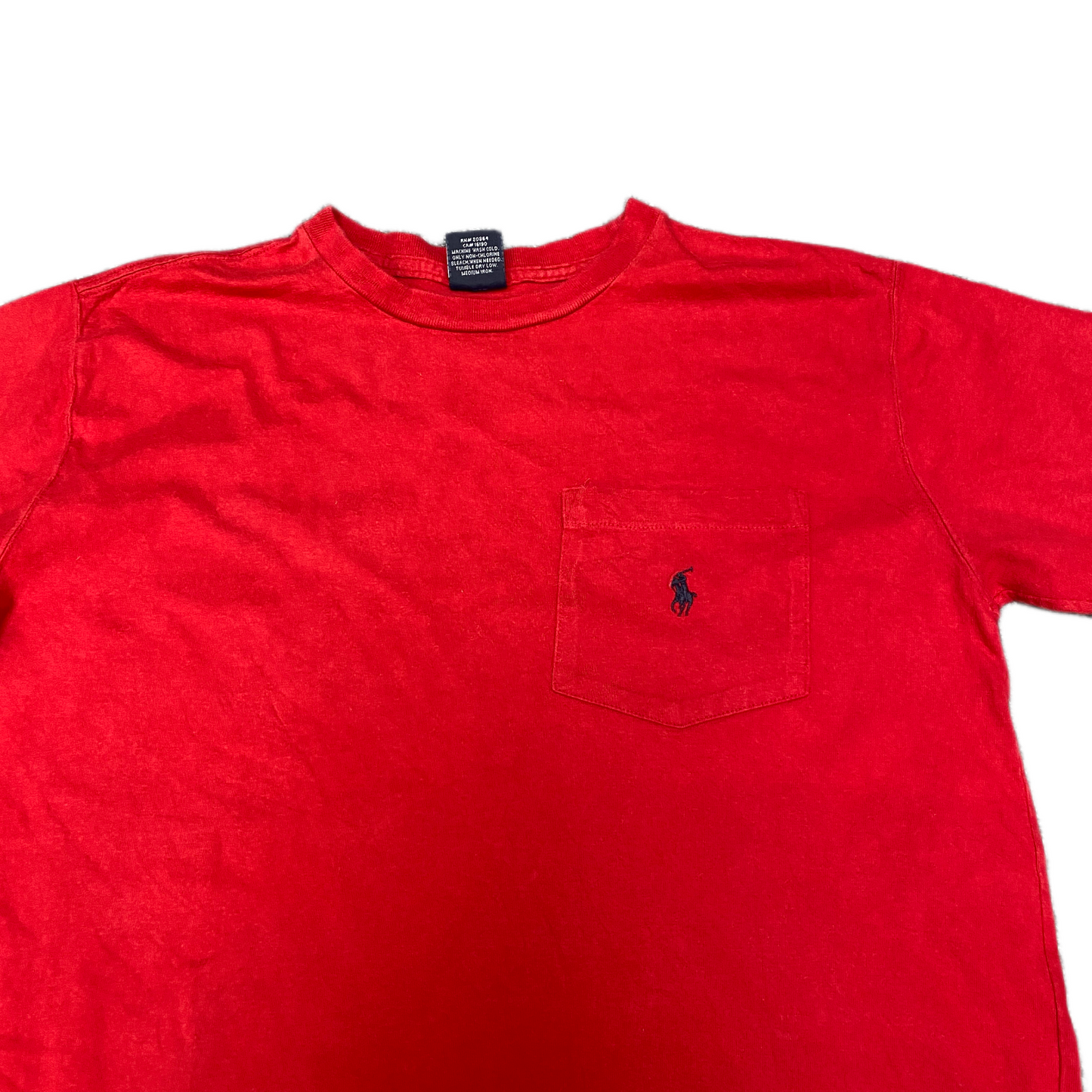 Ralph Lauren T-Shirt Womens M Red Chest Pocket Short Sleeve Crew Neck Pullover
