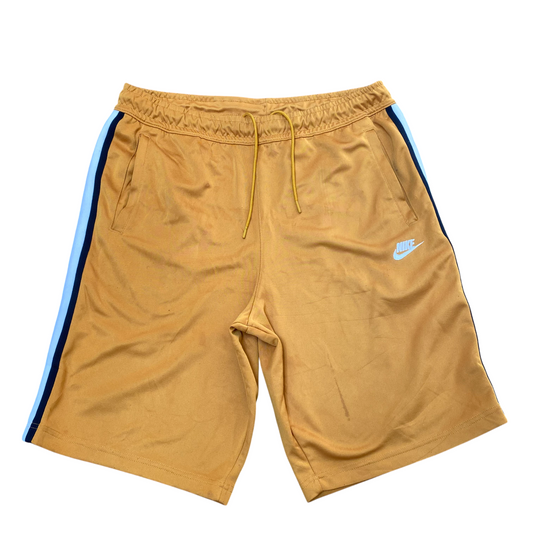 Nike Shorts Mens XL Yellow Swoosh Logo Elastic Waist Drawstring Running Athletic