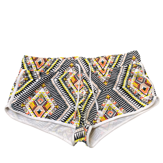 Unidiz Sprinter Running Shorts Womens Large Black Geo Print Drawstring Athletic