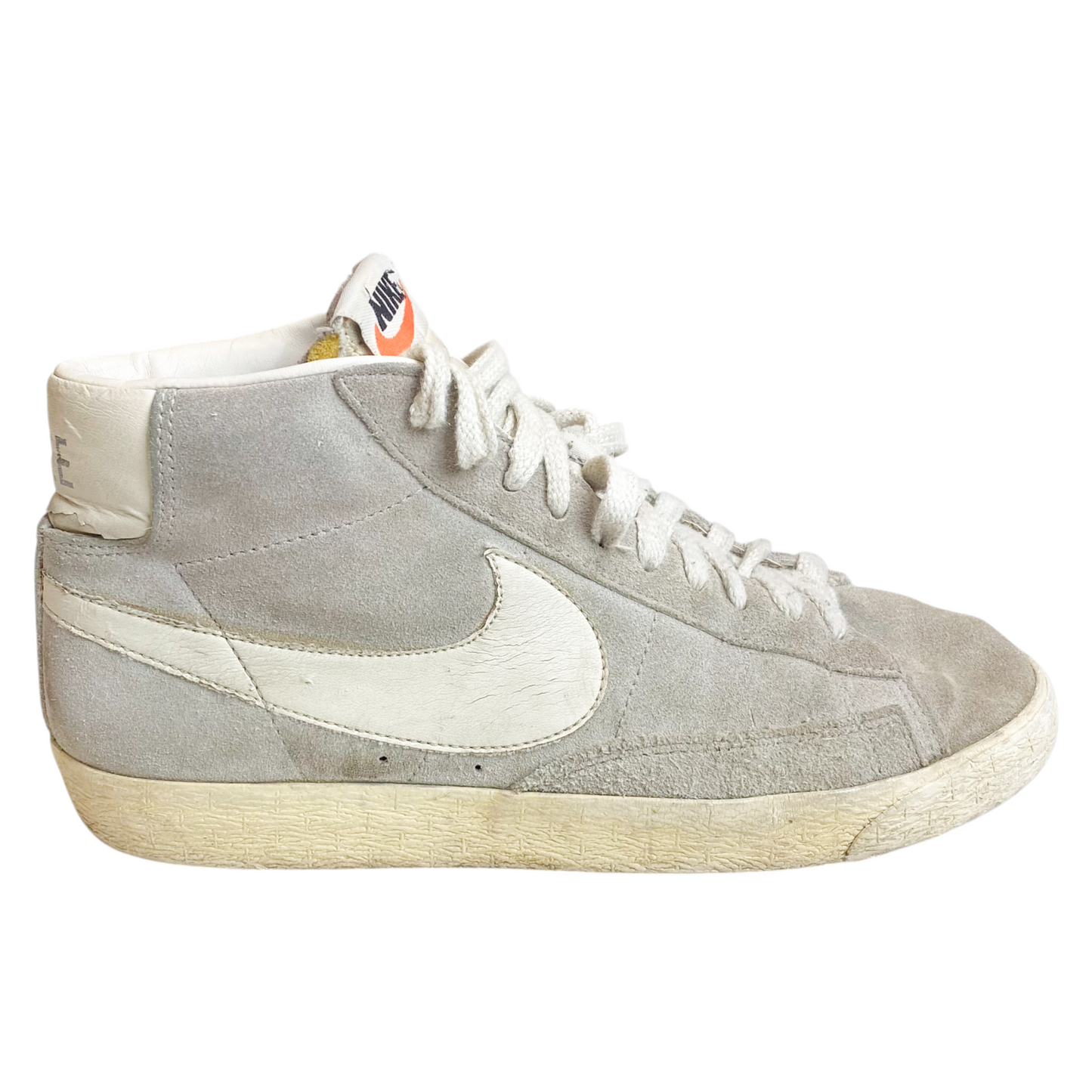 Vintage Nike Blazer Mid Top Casual Sneakers Men's UK 6 Grey Leather Lace Up