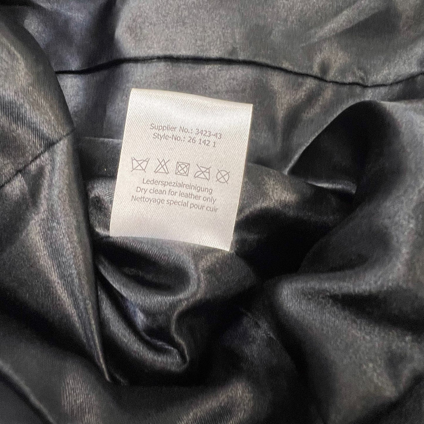 JC Collection Faux Leather Jacket Womens M Black Lined Single Breasted 2 Button