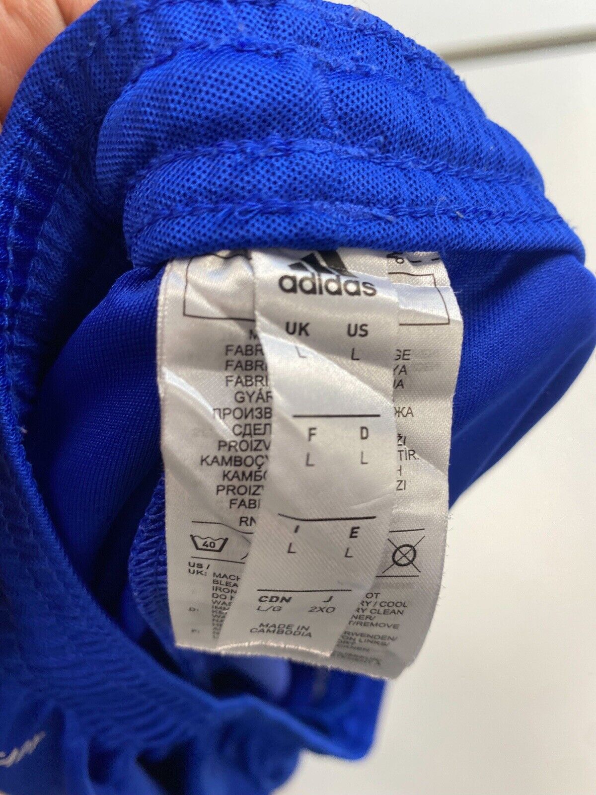 Adidas Shorts Blue Mens L Front Logo