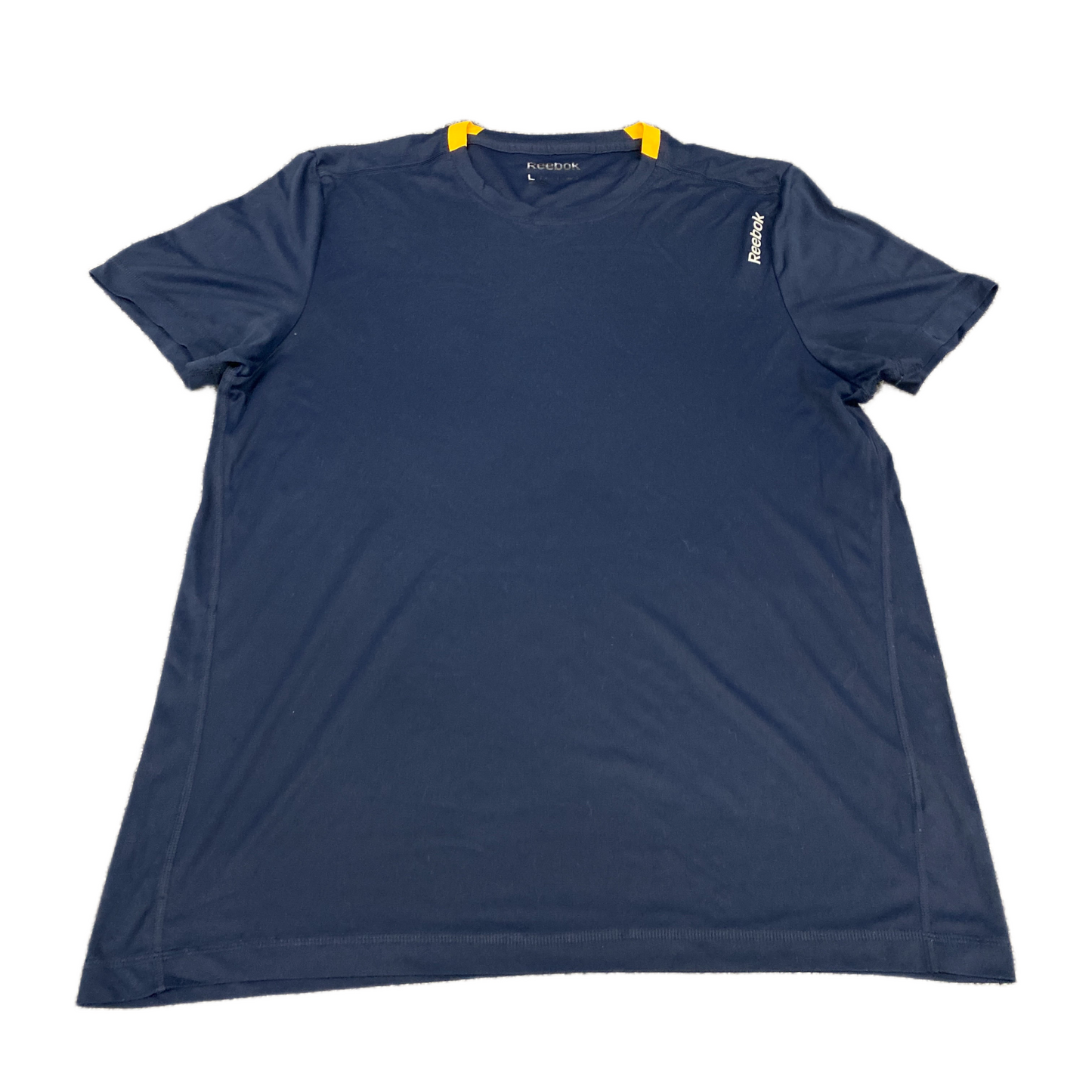 Reebok Activewear T-Shirt Womens Large Navy Short Sleeve Crew Neck Pullover Tee