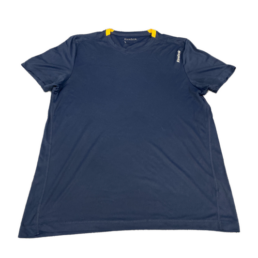 Reebok Activewear T-Shirt Womens Large Navy Short Sleeve Crew Neck Pullover Tee