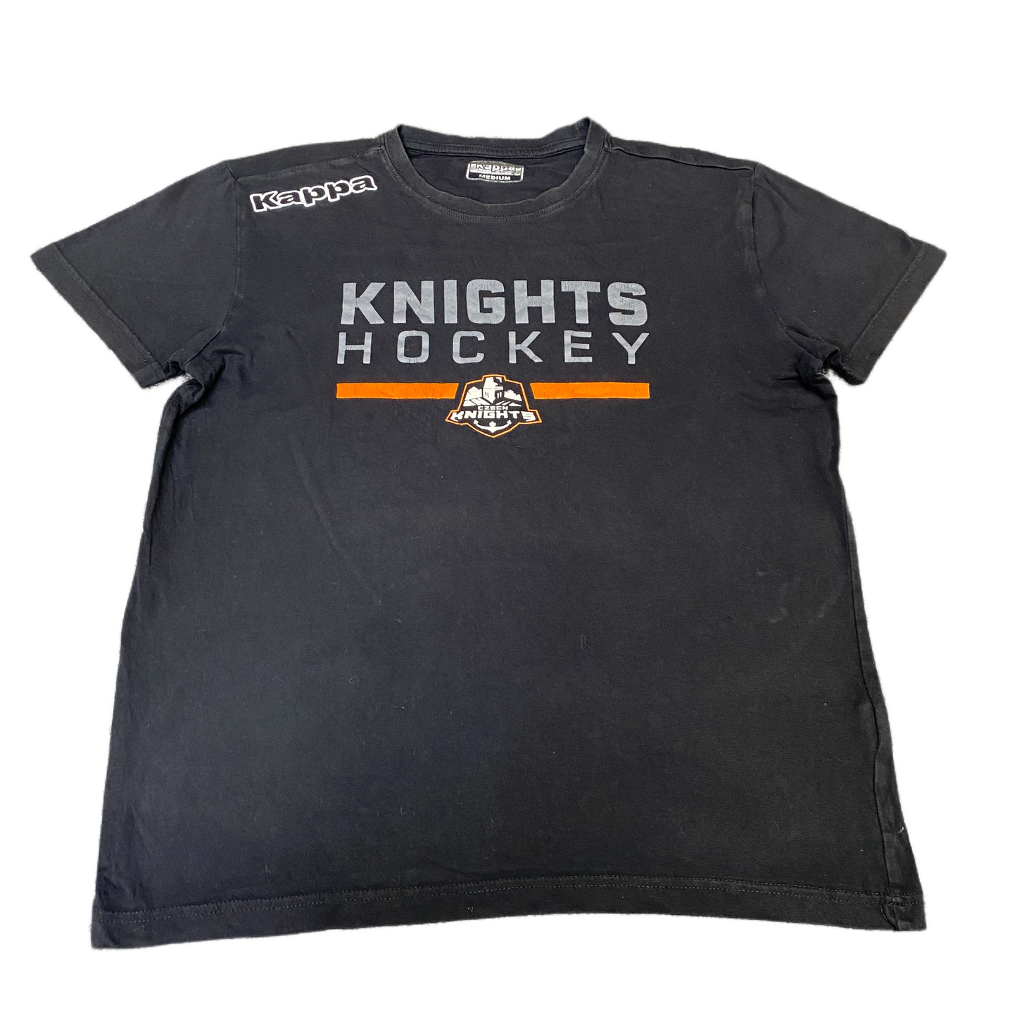 Kappa T-Shirt Womens Medium Black Knights Hockey Graphic Short Sleeve Summer Tee