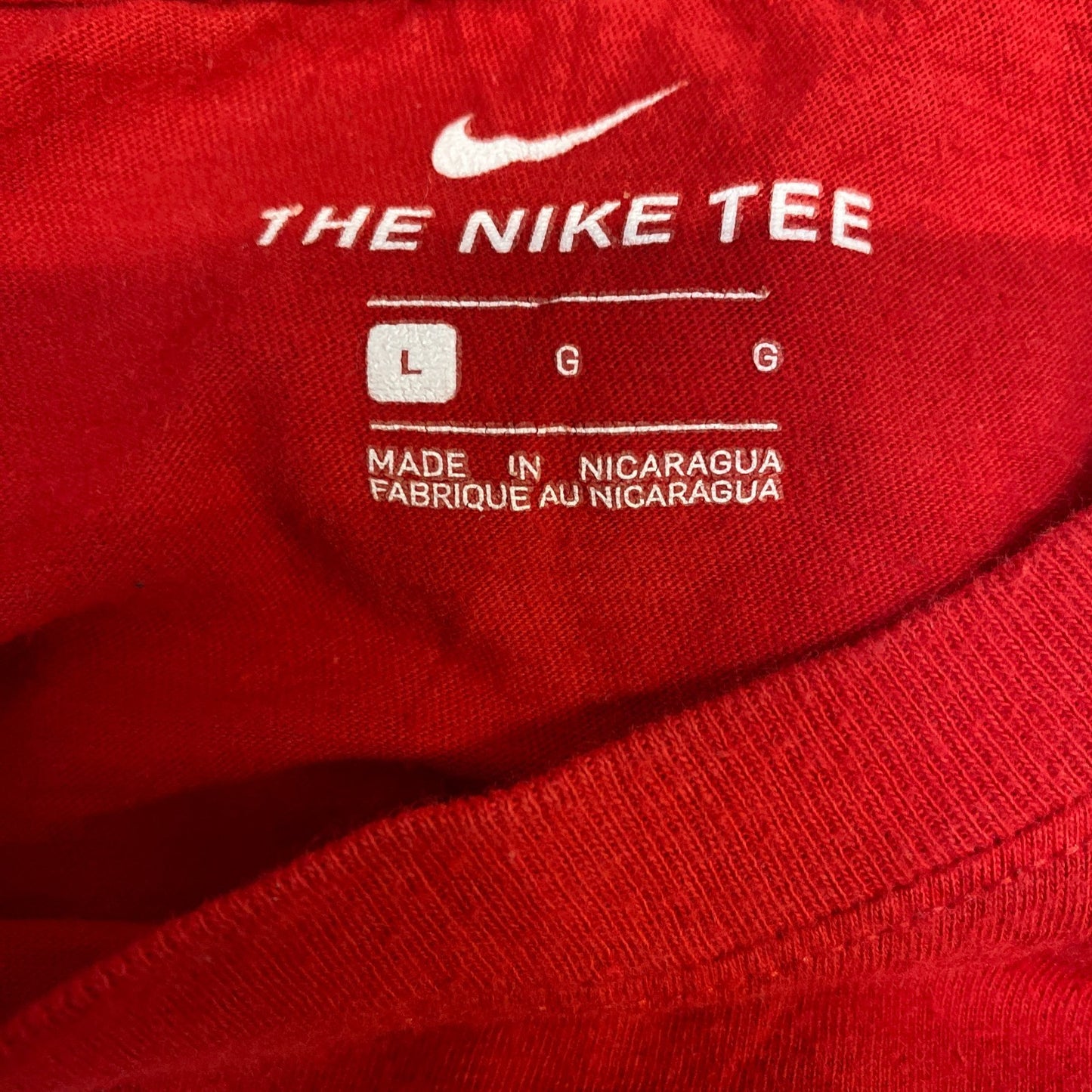 Nike T-Shirt Womens L Red Most Definitely It Graphic Print Stretch Crew Neck Tee