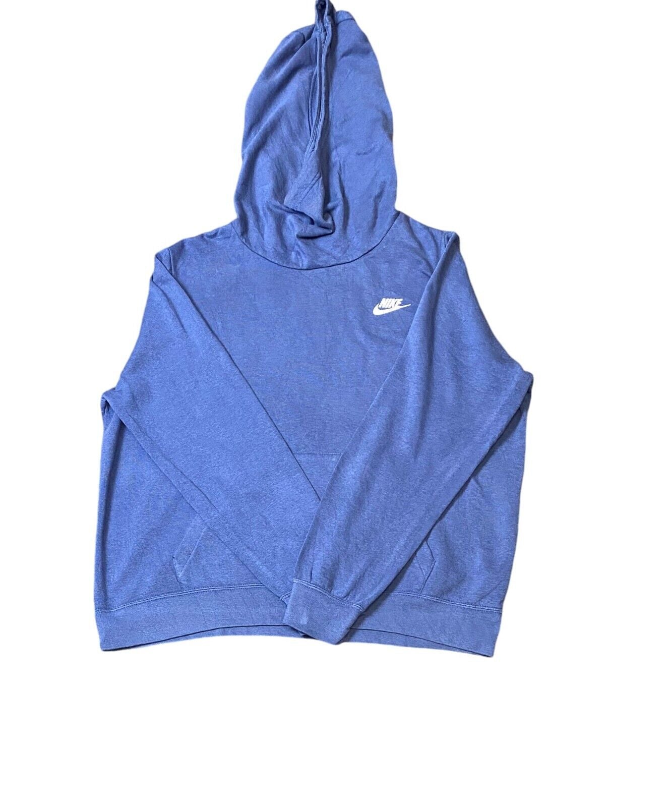 Nike Hoodie Women's Large Blue Swoosh Logo Kangaroo Pockets Long Sleeve Pullover