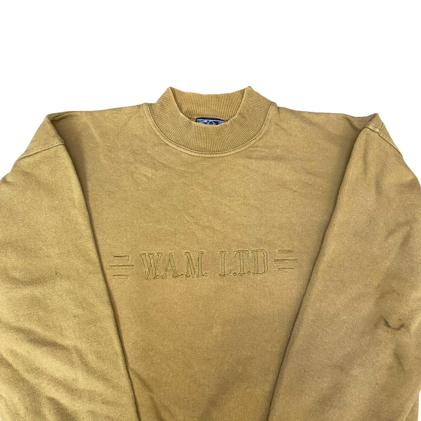 WAM Ltd Sweatshirt Mens Medium Brown Fleece Lined Crew Neck Long Sleeve Pullover