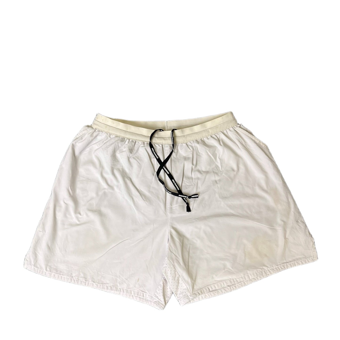 Nike Dri-FIT Running Shorts Fits as Men XS 27" Waist White Mesh Lined Drawstring