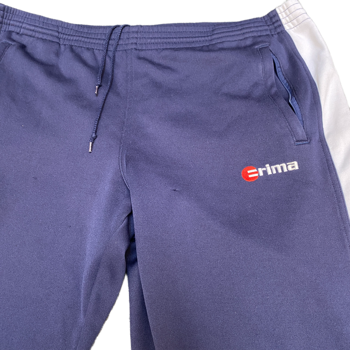 Rima Joggers Fits as Mens 40" Waist Navy Blue White Drawstring Tapered Trousers