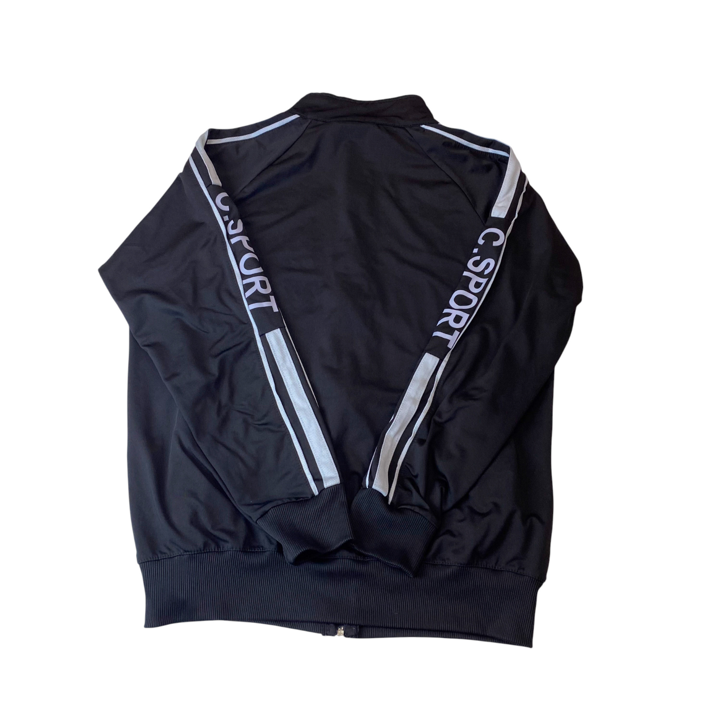 Carollina Sport Track Jacket Mens M Black Zipped Pockets Gym Training Full Zip