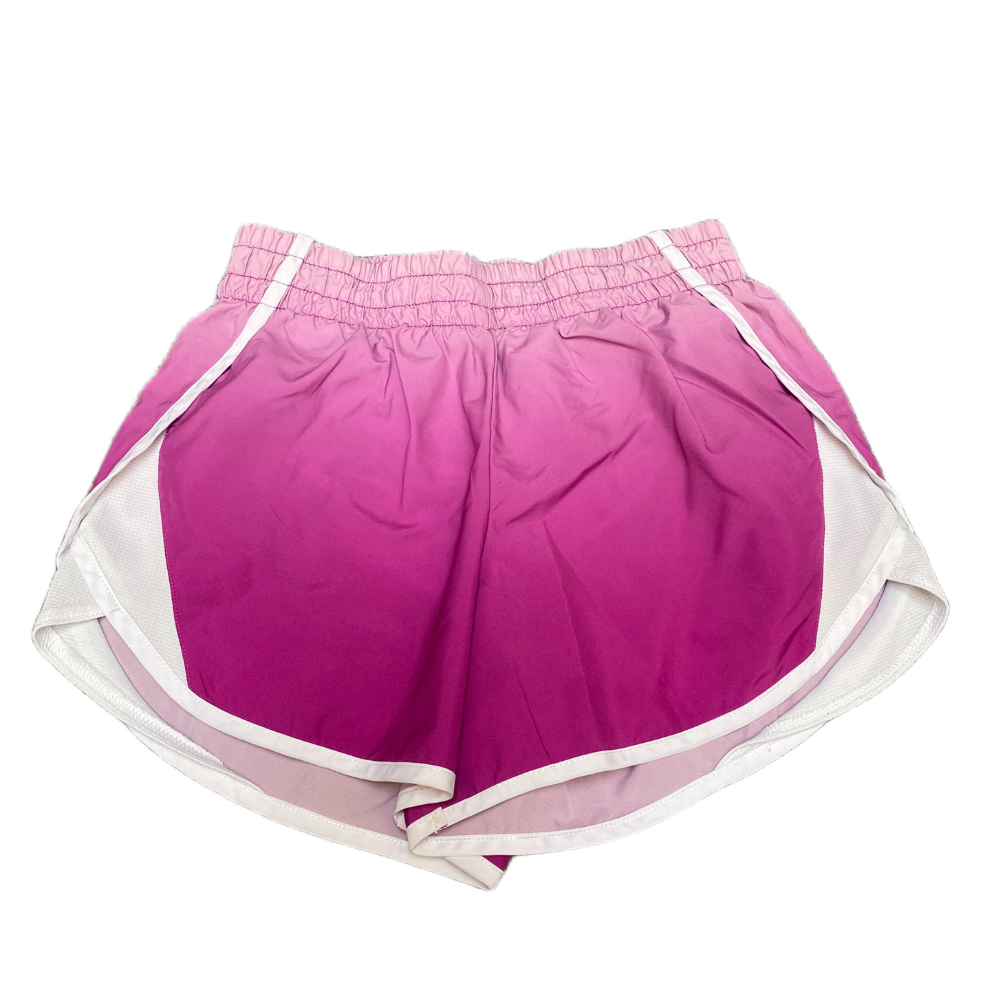 Running Sprinter Shorts Womens S 24" Waist Purple White Athletic Fit Dolphin Hem
