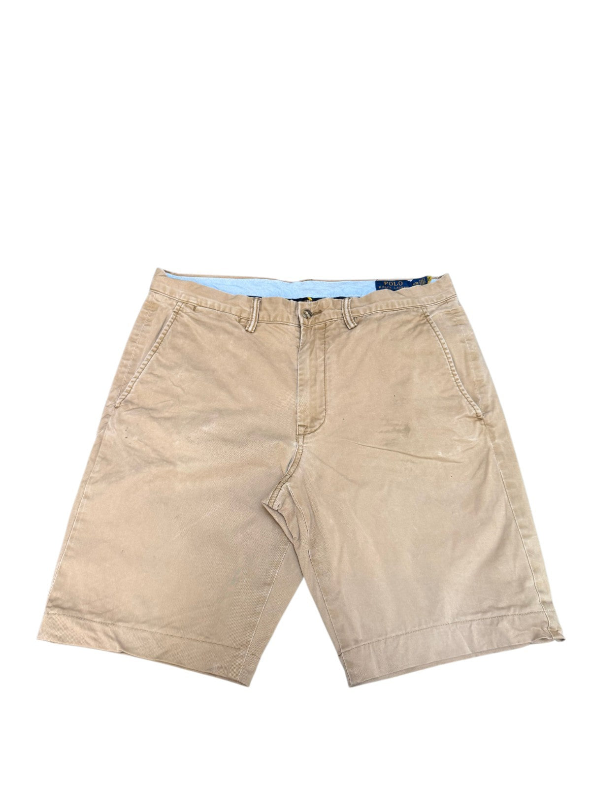 Polo Ralph Lauren Chino Shorts Fits as Mens L 34" Waist Tan Stretch Straight Fit
