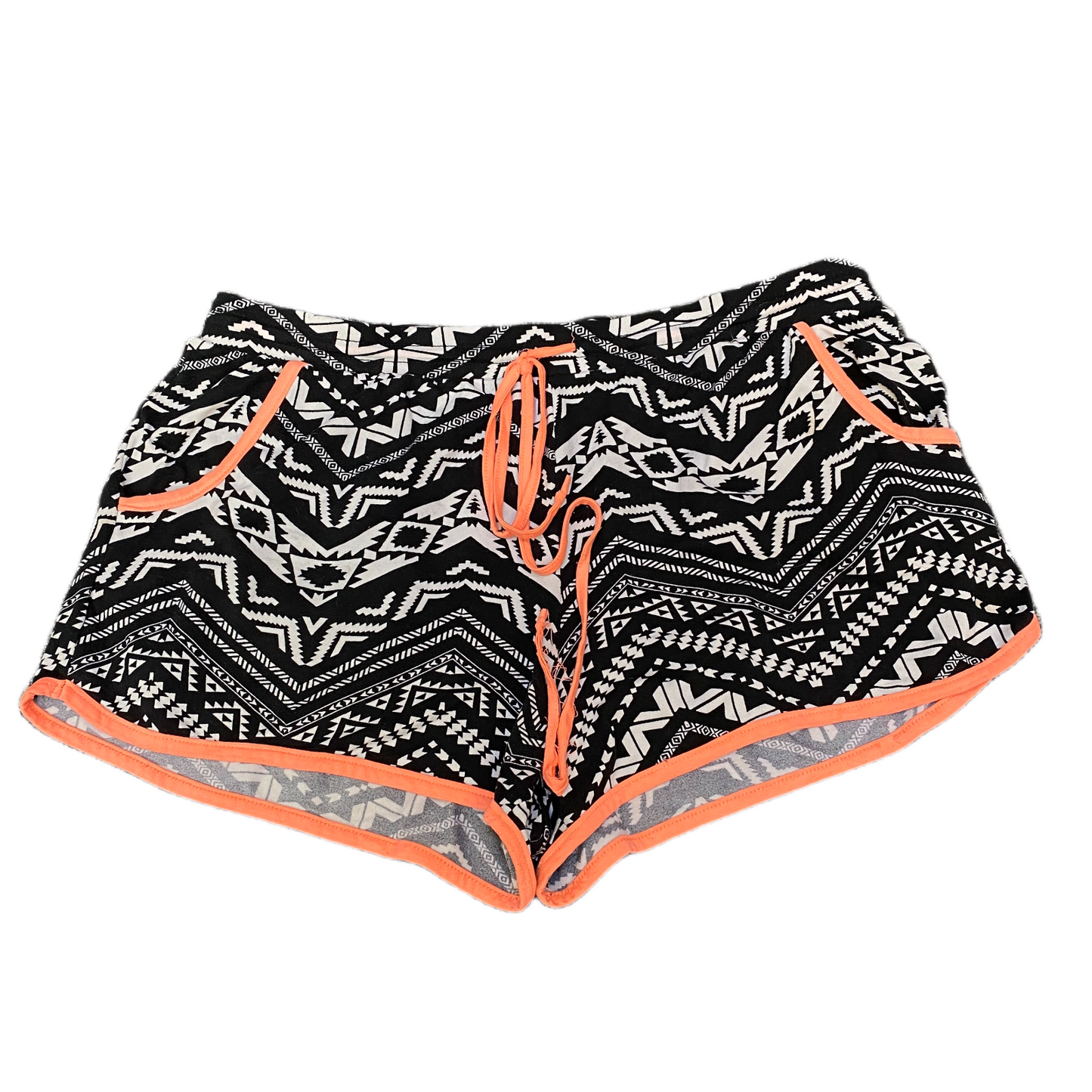 Running Sprinter Shorts Womens XL 36" Waist Black White Patterned Athletic Gym