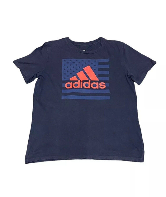 Adidas T-Shirt Blue Womens L Front Logo