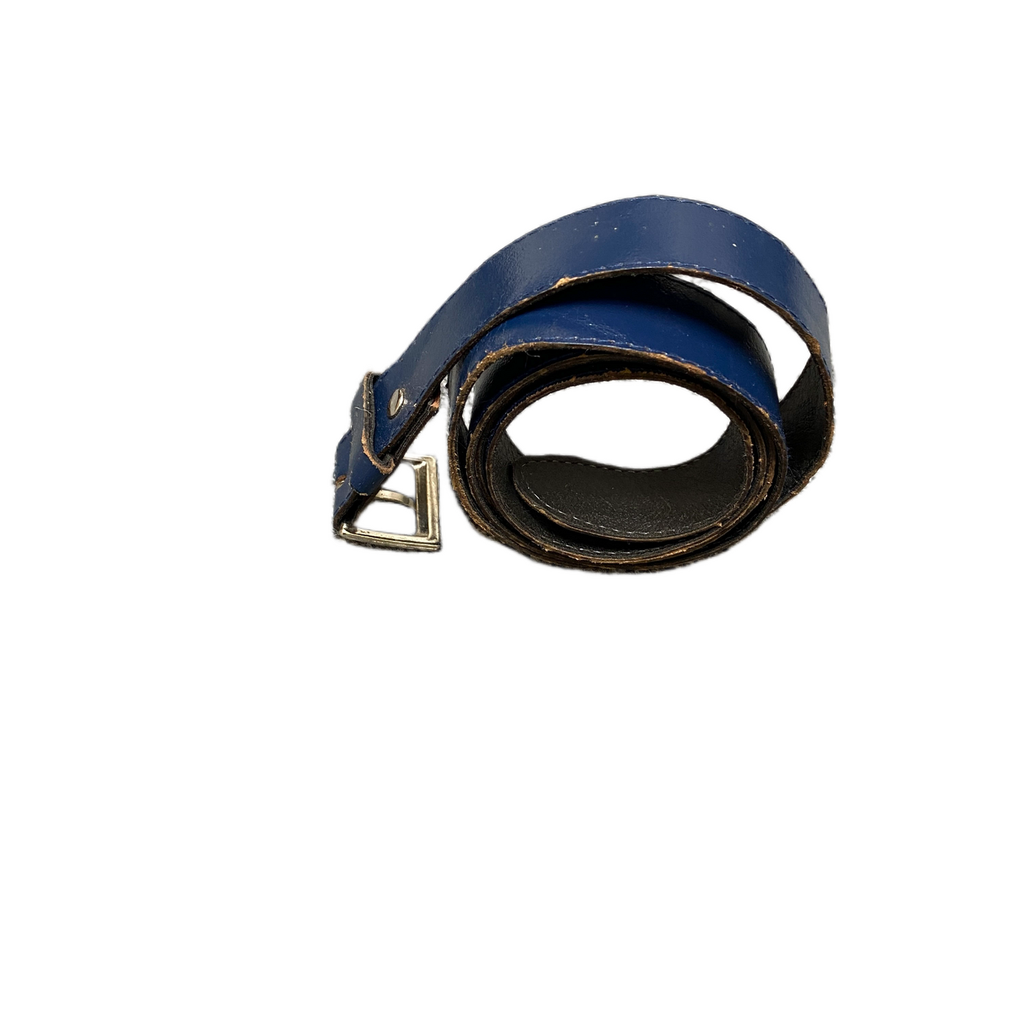 Unisex Baseball Belt Navy Blue Leather Adjustable Pin Buckle Size 41.5 inches
