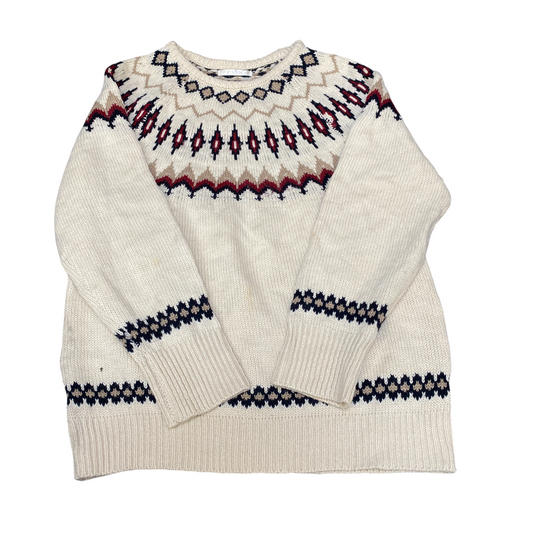 FUN Jumper Womens Small Colorful Fair Isle Knitted Long Sleeve Crewneck Pullover