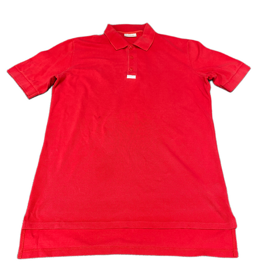 Adidas Originals Polo Shirt Mens S Red Golf Performance High Low Slit Popover