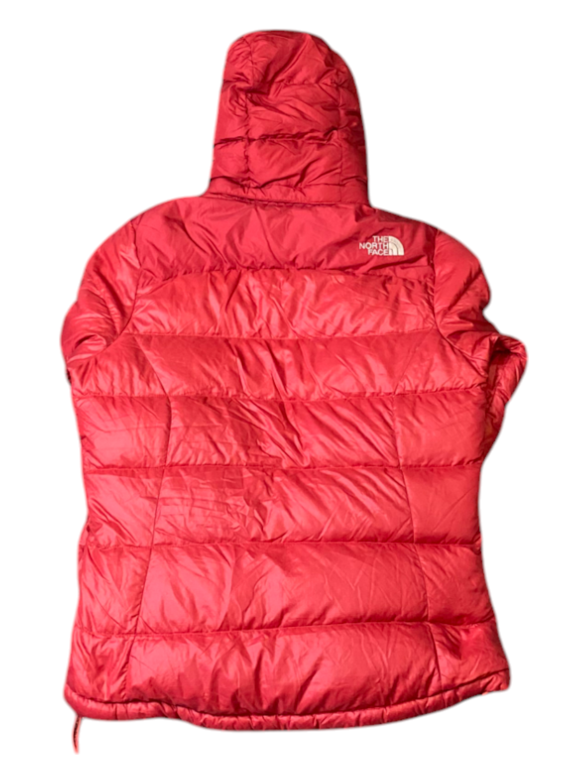 The North Face Nuptse 700 Down Puffer Jacket Women Medium Red Softshell Full Zip