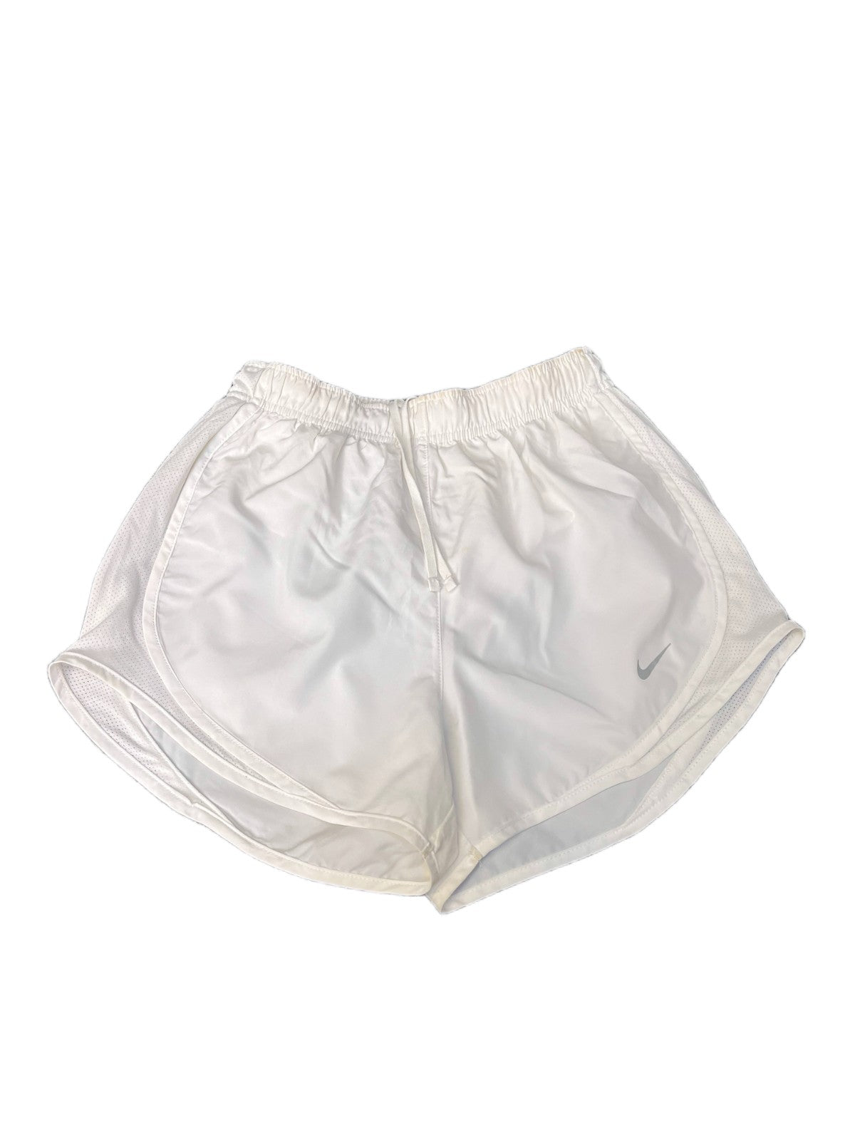 Nike Dri-FIT Running Shorts Fits as Womens Small 23" Waist White Dolphin Hem