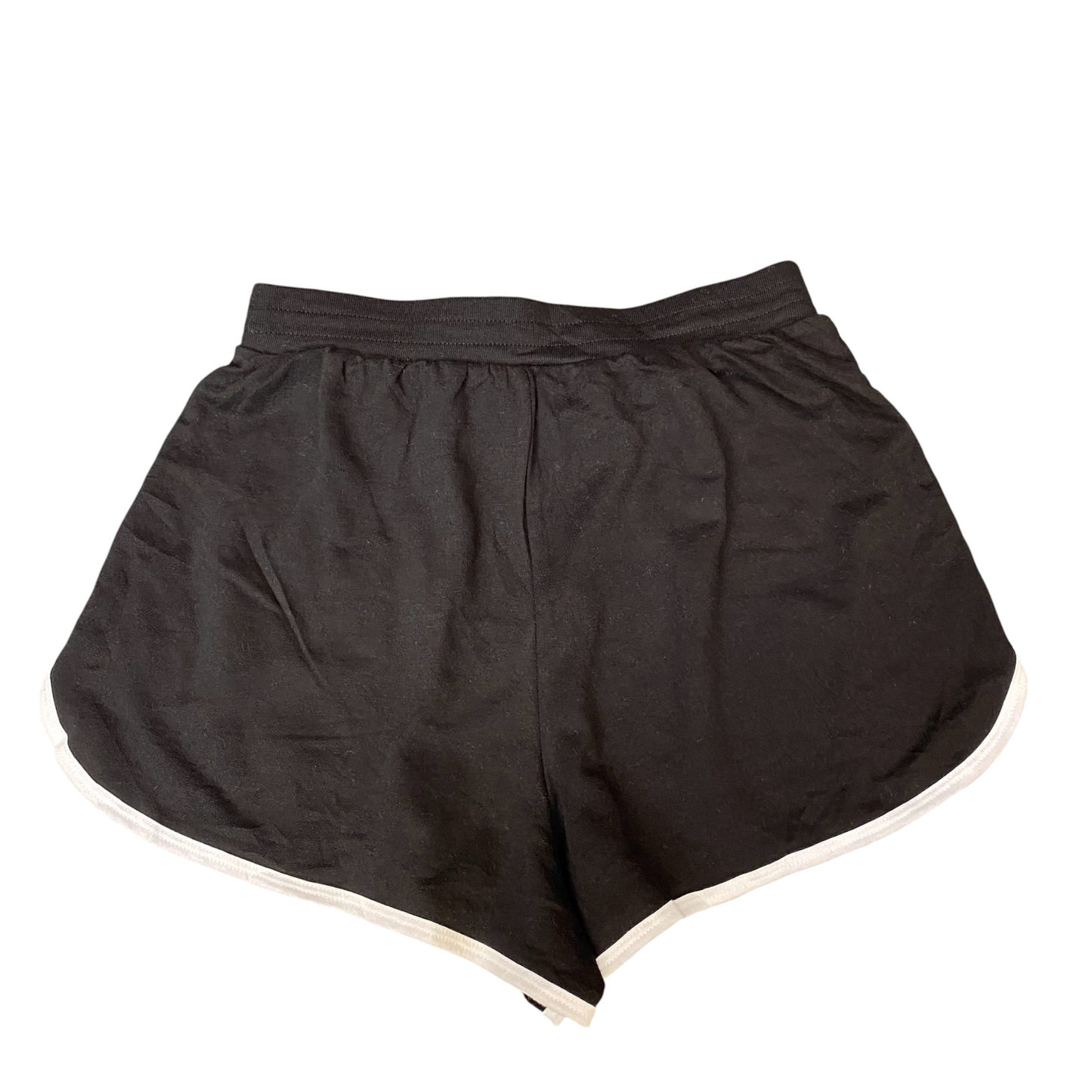 Running Sprinter Shorts Womens Medium Black Athletic Elastic Waist Dolphin Hem