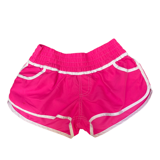 Running Sprinter Shorts Womens Small Pink Athletic  Drawstring Waist Dolphin Hem
