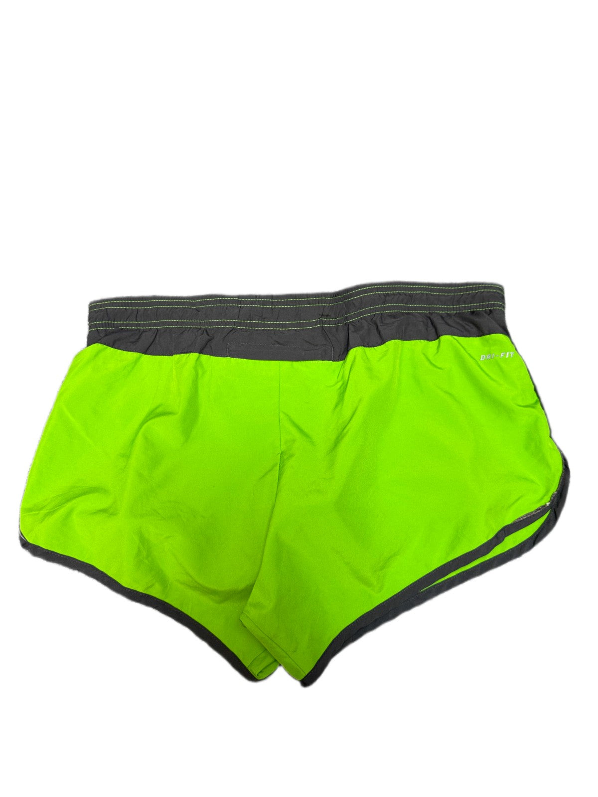 Nike Dri-FIT Running Shorts Fits as Womens XL 33" Waist Green Black Dolphin Hem