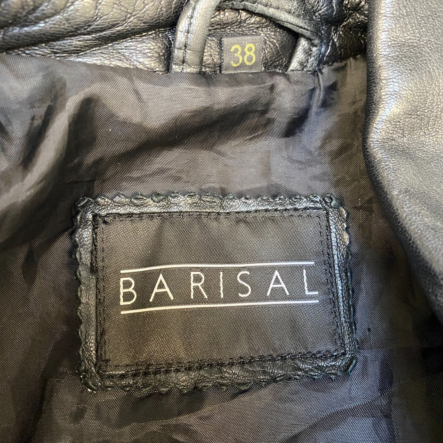 Barisal Leather Blazer Jacket Womens Medium Black Notch Lapel Single Breasted
