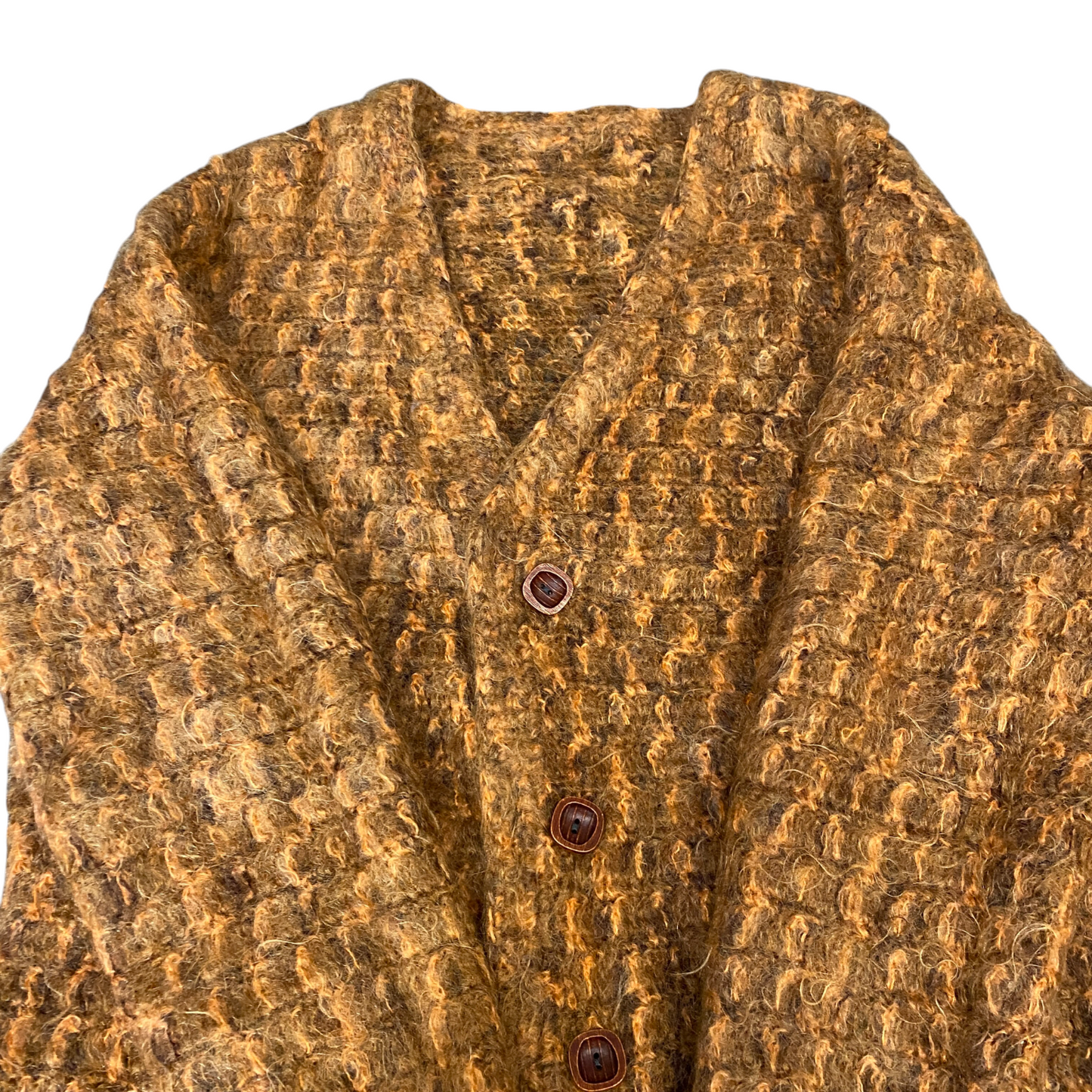 Womens Cardigan Jumper Medium Mustard Oversized Long Sleeve V Neck Button Front