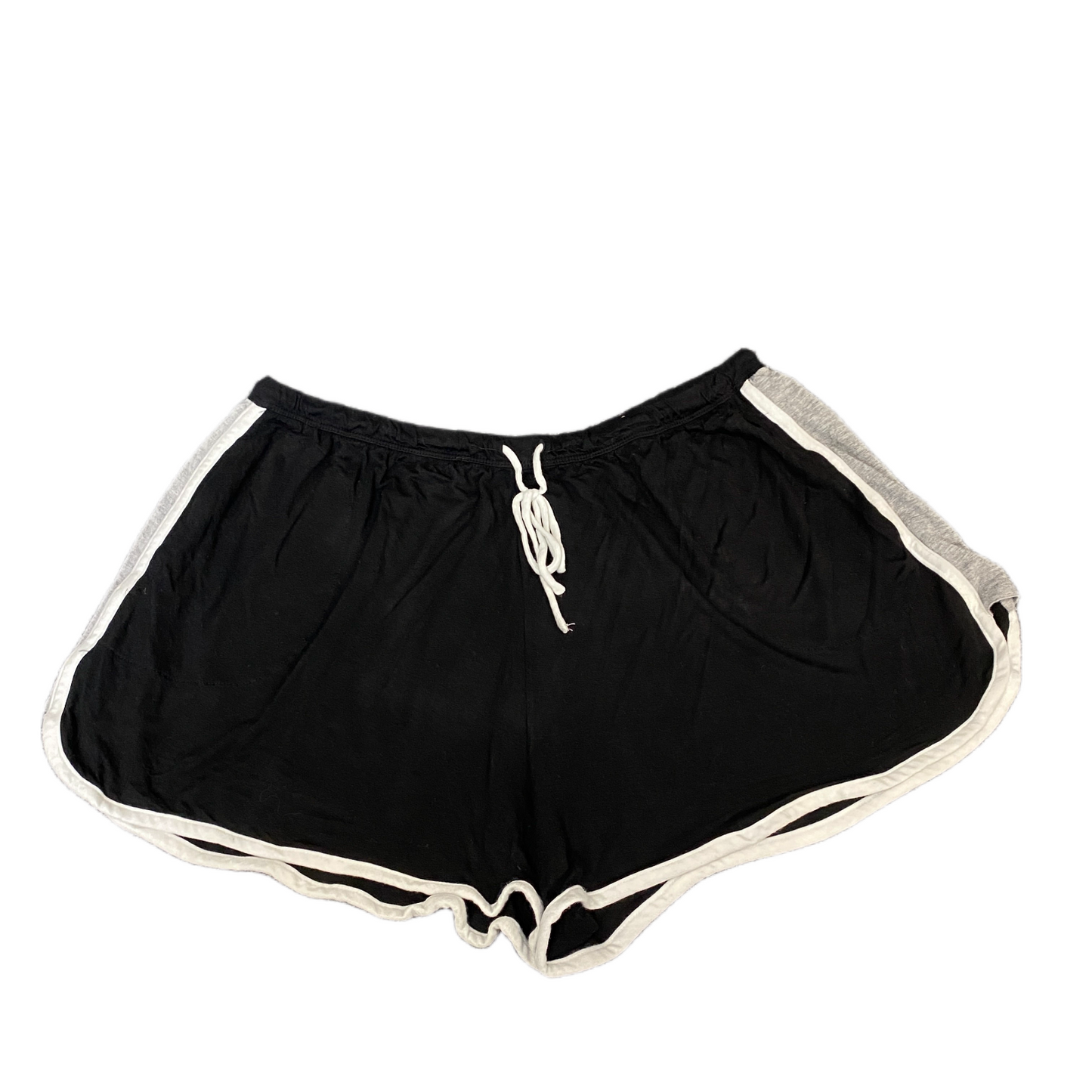 Running Sprinter Shorts Women L 32" Waist Black Athletic Gym Workout Dolphin Hem