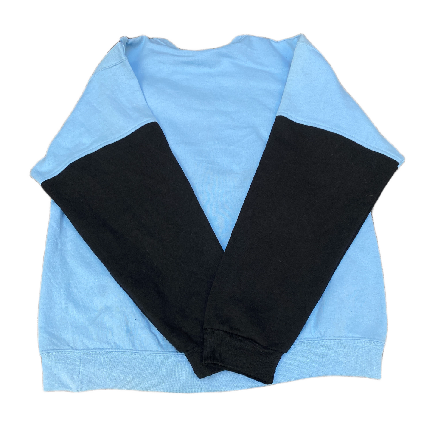 Nike Reworked Sweatshirt Mens M Blue Black Embroidered Spellout Logo Vintage Y2K