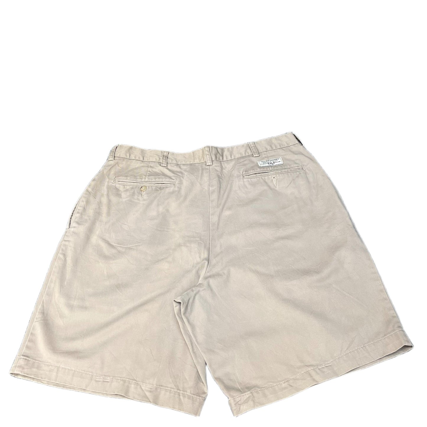 Vtg Polo Ralph Lauren Tyler Chino Shorts Fits as Mens L 34" Waist Beige Pleated